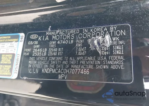 2017 Kia Sportage Lx from USA, damaged, VIN KNDPMCAC0H7077466